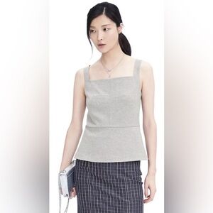 Banana Republic heathered grey wool peplum blouse- Size 14